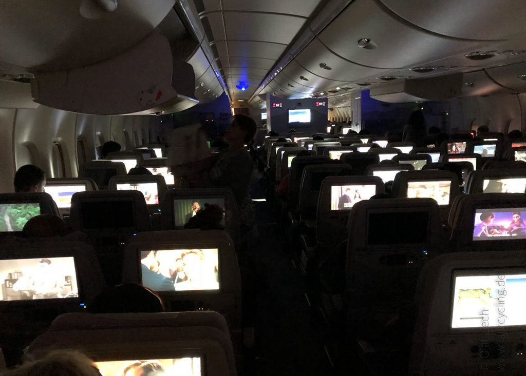 Im Flugzeug nach Brisbane, Australien